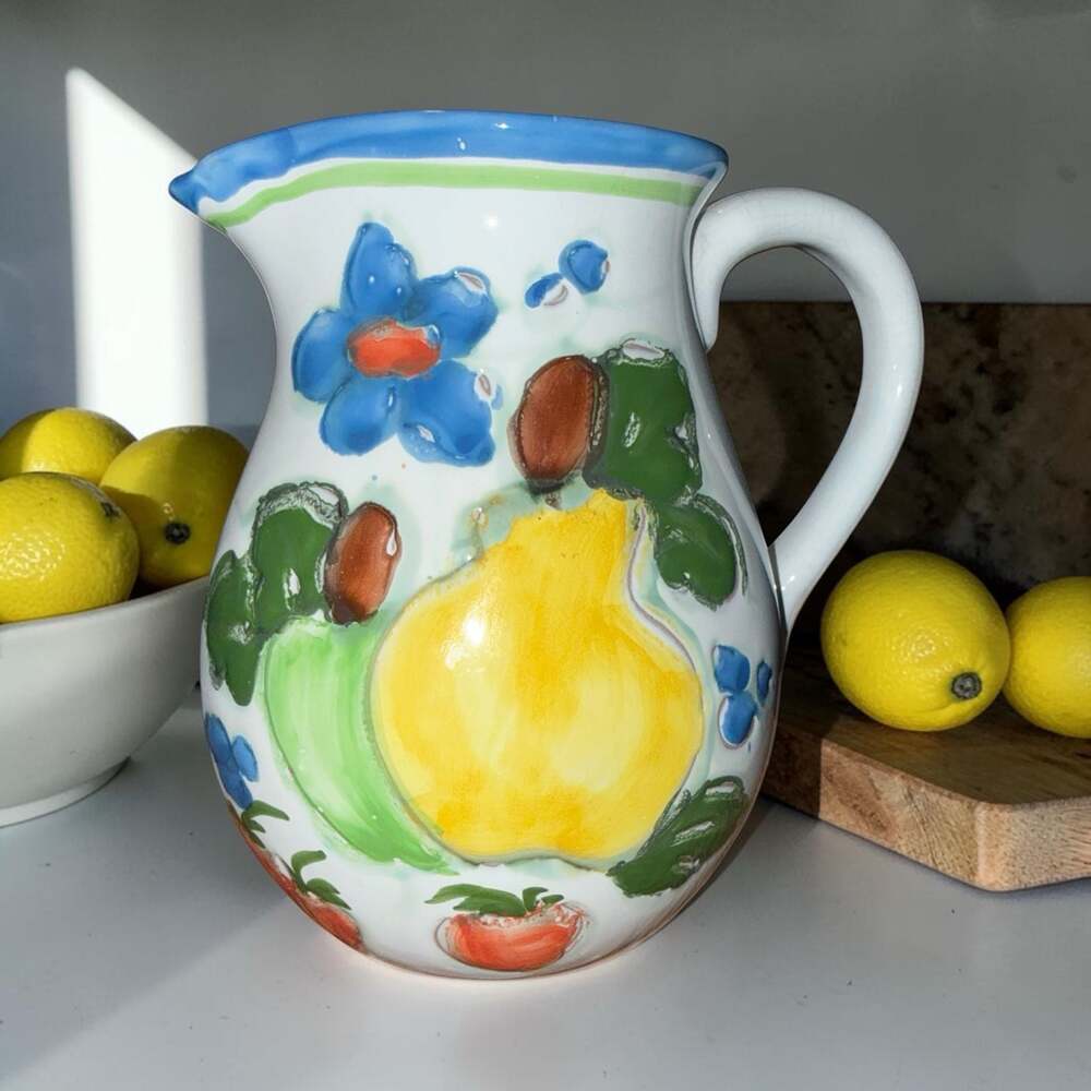 Exclusivite for Himar Hand Painted Ceramic Fruit Pitcher